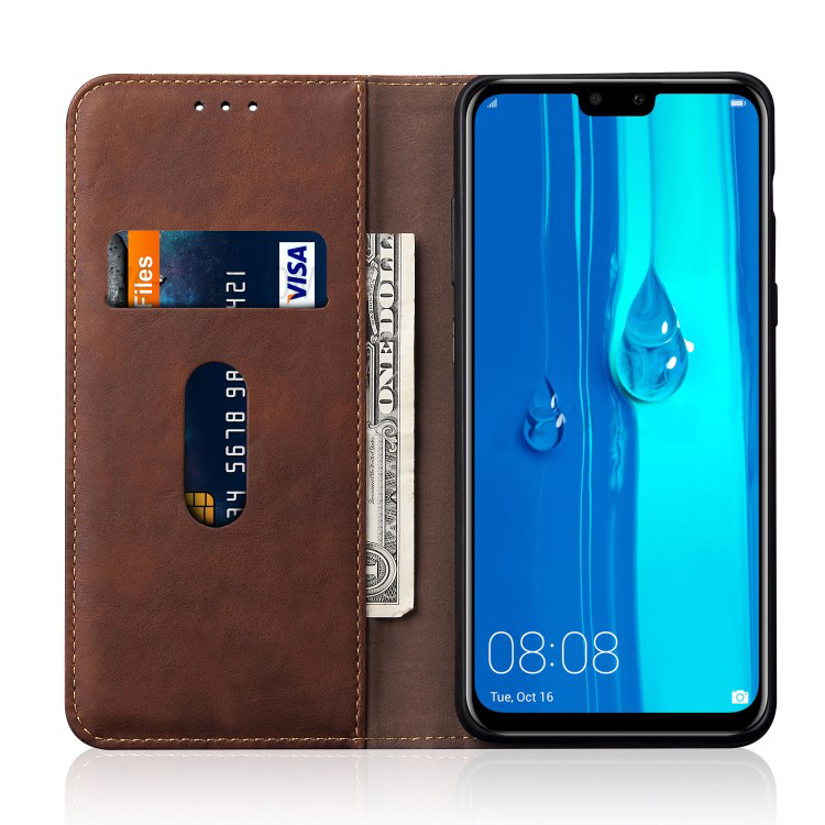 Case Huawei Y9 (2019) #เคสฝาพับหนัง PU Crazy Horse Texture Retro Leather Auto-absorbed Wallet คุณภาพดีราคาถูก