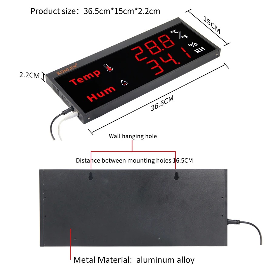 Konlen เซ็นเซอร์วัดอุณหภูมิความชื้นอัจฉริยะ Wi-Fi