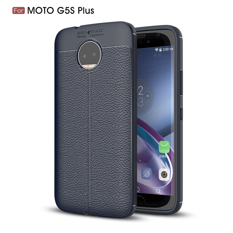 เคส Moto G5S Plus 5.5 นิ้ว #เคสฝาหลังหนังPU ผิวลิ้นจี่ช่วยป้องกันลายนิ้วมือและกันลื่นได้ดี