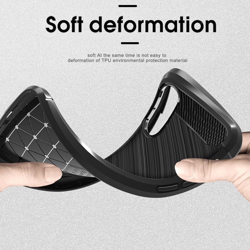 เคส Xiaomi Mi 9 SE #เคสคาร์บอนไฟเบอร์ ผิวขัดแปรง Brushered TPU Back Case