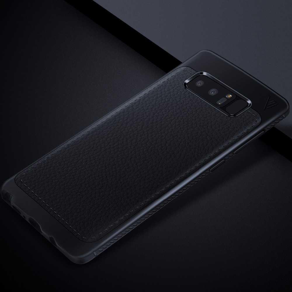Case Samsung Galaxy Note 8 N950 #เคสฝาหลัง TPU ลายหนัง PU ผิวลิ้นจี่ คุณภาพดี