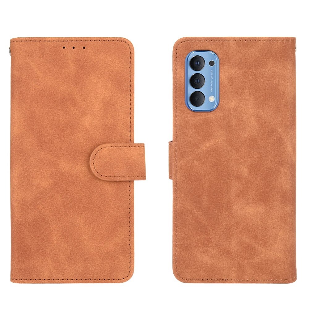 เคส OPPO Reno 4 4G #เคสฝาพับแบบกระเป๋าสตางค์หนัง PU มีช่องใส่บัตร Leather Wallet Card Holder Phone Cover