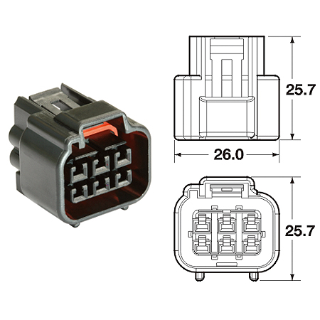 ปลั๊กต่อสายไฟในรถยนต์ AUTOMOTIVE CONNECTORS,090 FRKW FW SERIES SEALED 2sqmm