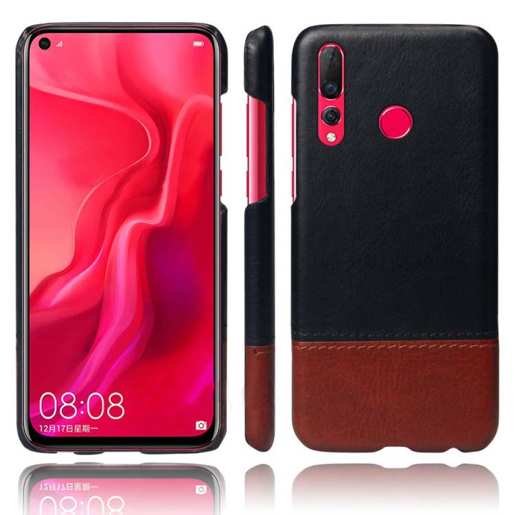 Case Huawei nova 4 #เคสฝาหลังพลาสติกเคลือบด้วยหนัง PU ออกแบบสองสี KSQ Bi-color Splicing PU