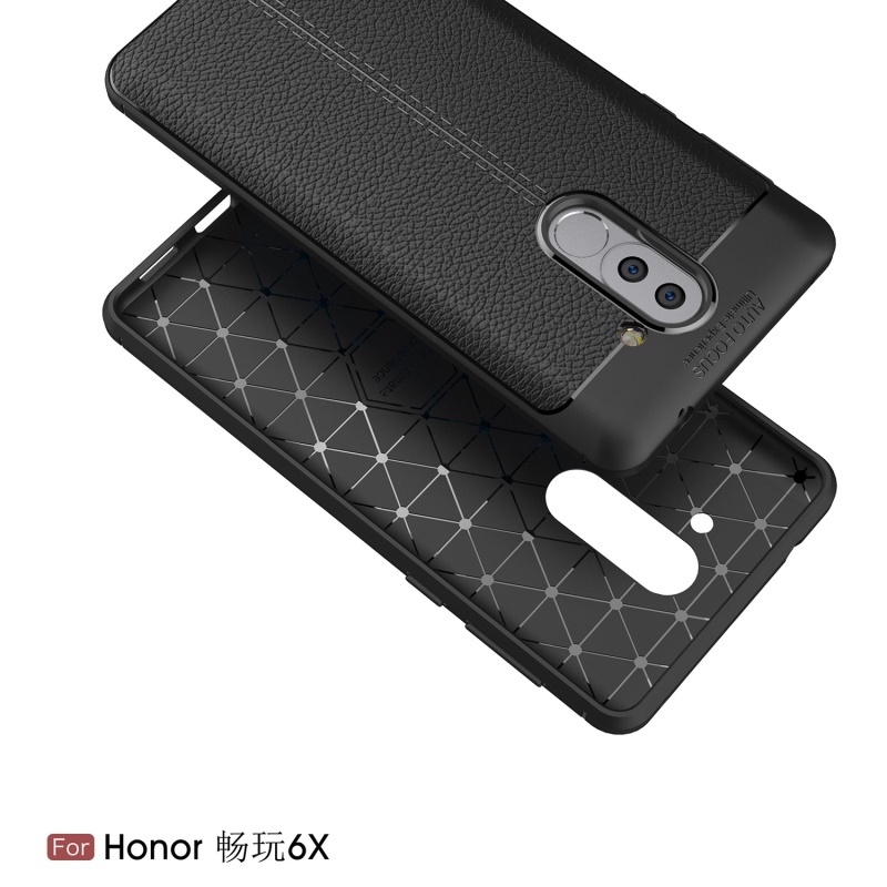 เคส Huawei GR5 2017 #เคสฝาหลัง TPU นิ่ม ผิวลิ้นจี่กันลื่น Litchi Grain Soft