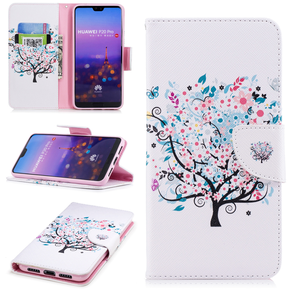 เคส Huawei P20 Pro #เคสฝาพับแบบกระเป๋าสตางค์หนัง PU พิมพ์ลายสวยๆ Pattern Printing Leather Wallet