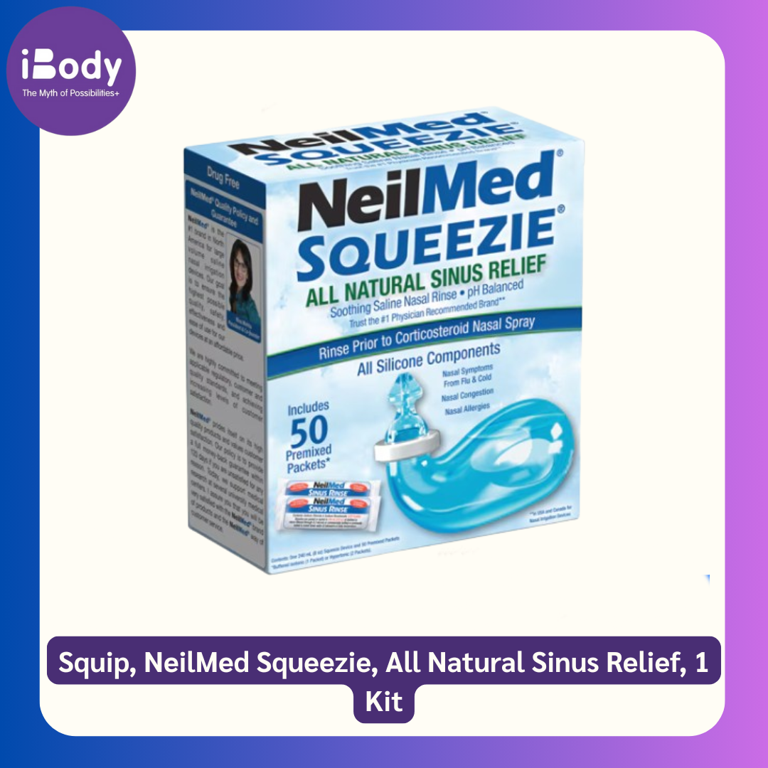 NeilMed® Squeezie All Natural Sinus Relief Includes 50 Premixed Packets อุปกรณ์ล้างจมูก