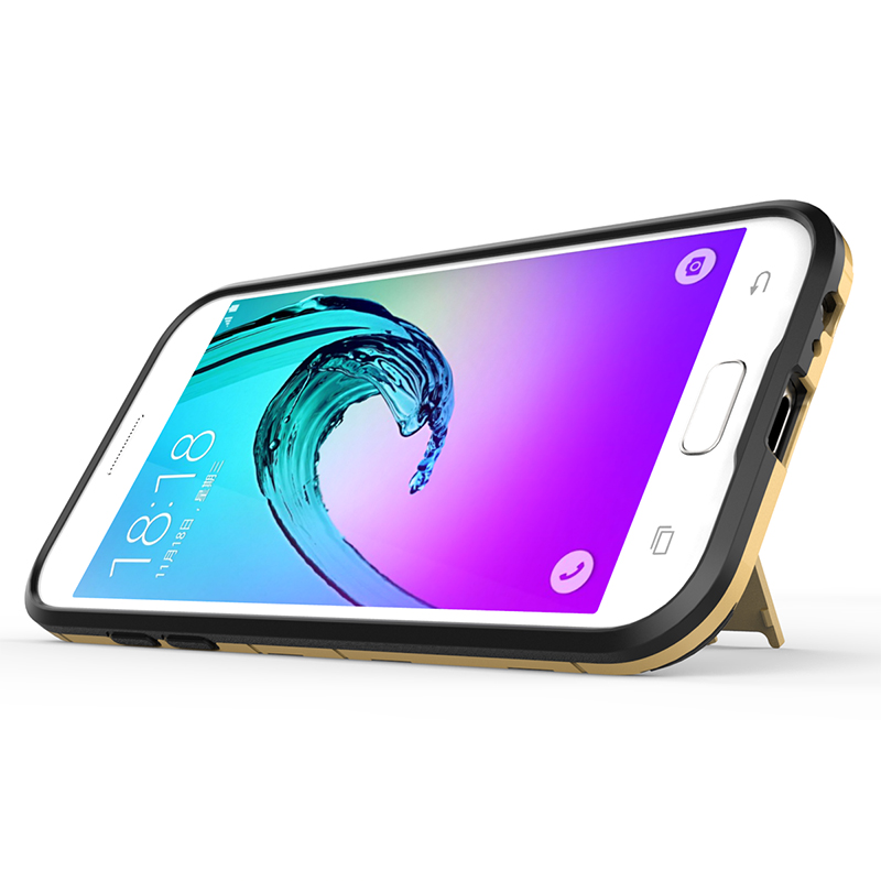 เคส Samsung A5 2017 #เคสเกราะป้องกันไฮบริด พลาสติก + TPU มีขาตั้งในตัว สีเทา #สินค้าพร้อมส่ง