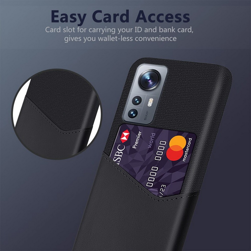 เคส Xiaomi 12 Pro #เคสฝาหลัง Hybrid Protective มีช่องเสียบการ์ด Card Slot PC + PU Leather + Cloth