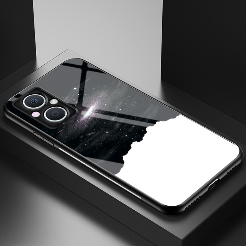 เคส OPPO Reno 7z 5G #เคสฝาหลัง Gradient Color Glass + PC + TPU Hybrid Case