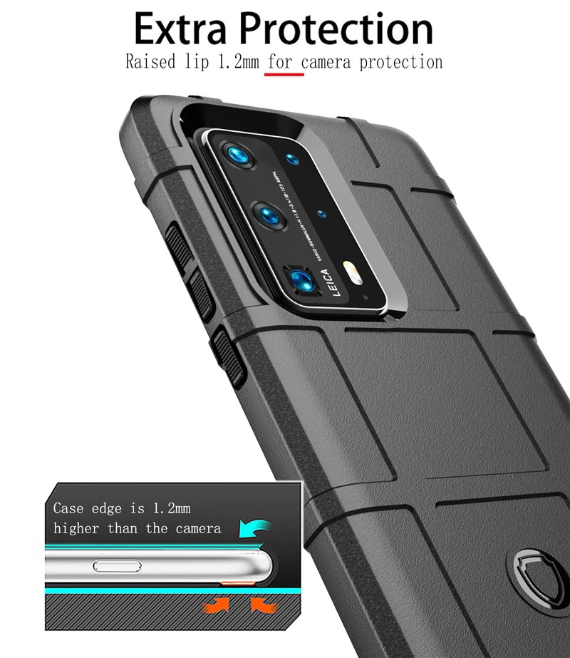 Case Huawei P40 Pro #เคสฝาหลัง Rugged Shield Series Soft Silicone Shock Absorption Matte กันกระแทก