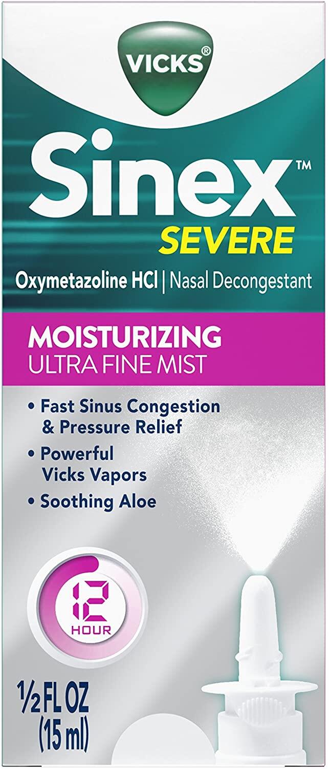 80% Sale!!!EXP.08/2024-10-11/2025 Vicks® Sinex™ Severe Nasal Spray, MOISTURIZING Ultra Fine Mist 15 ml วิคส์ สเปรย์พ่นล้างจมูก สูตรให้ความชุ่มชื้น บรรเทาอาการ ไซ นัส อาการแพ้ สำเนา