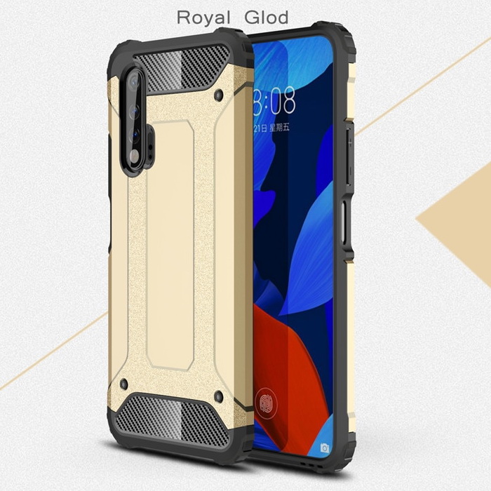 เคส Huawei Nova 6 #เคสฝาหลังเกราะป้องกัน ไฮบริด พลาสติก+TPU Heavy Duty Rugged Hybrid