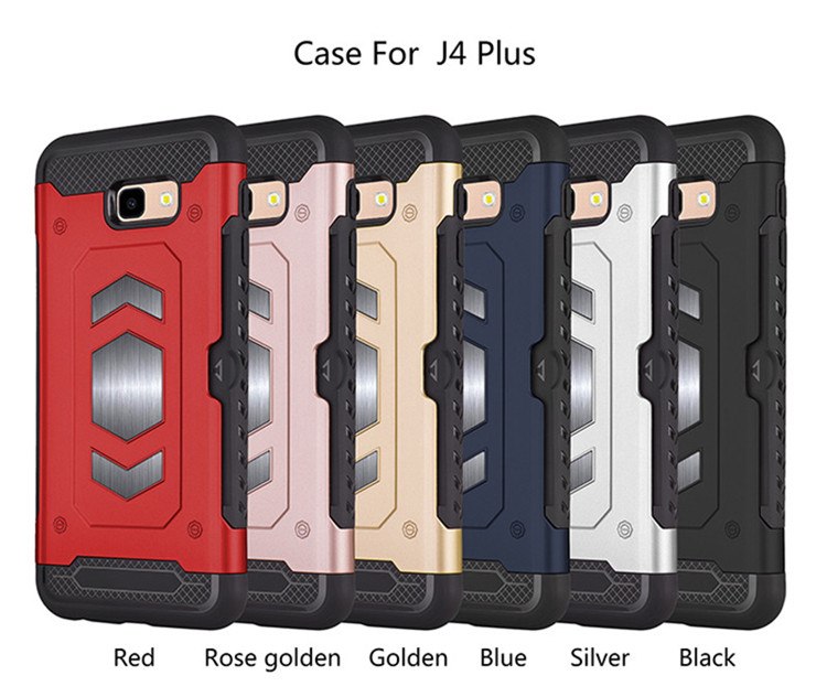 Case Samsung Galaxy J4+ #เคสฝาหลัง PC + TPU มีช่องใส่บัตร