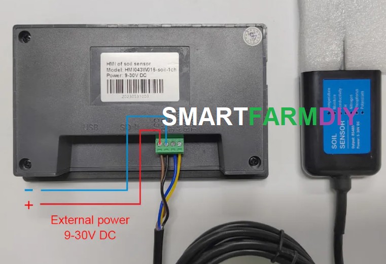 เครื่องบันทึกความชื้นในดินอุณหภูมิความชื้นในดินเซ็นเซอร์วัดค่า pH NPK พร้อมหน้าจอสัมผัส HMI4.3"