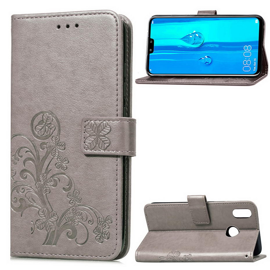 Case Huawei Y9 (2019) #เคสฝาพับมีช่องใส่บัตร HAT PRINCE Imprinted Clover Leather Wallet