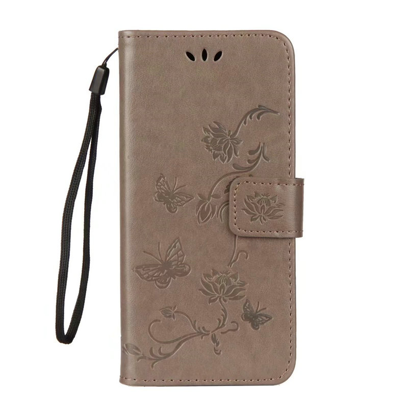 เคส Huawei Y9 (2018) #เคสฝาพับแบบกระเป๋าสตางค์หนัง PU พิมพ์ลายผีเสื้อและดอกไม้