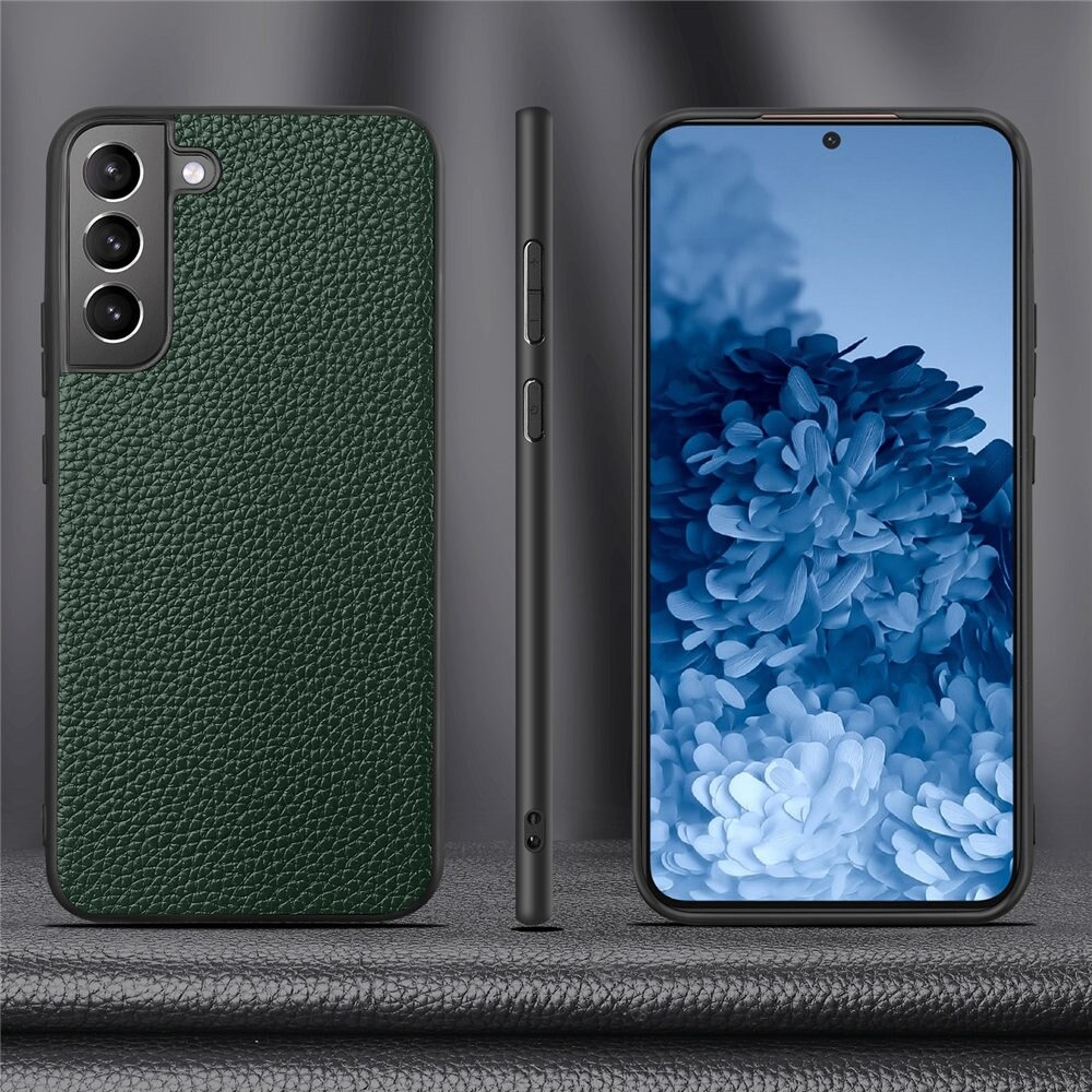เคส Samsung Galaxy S22+ 5G #เคสฝาหลังหนังแท้ผิวลิ้นจี่ Luxury genuine leather case