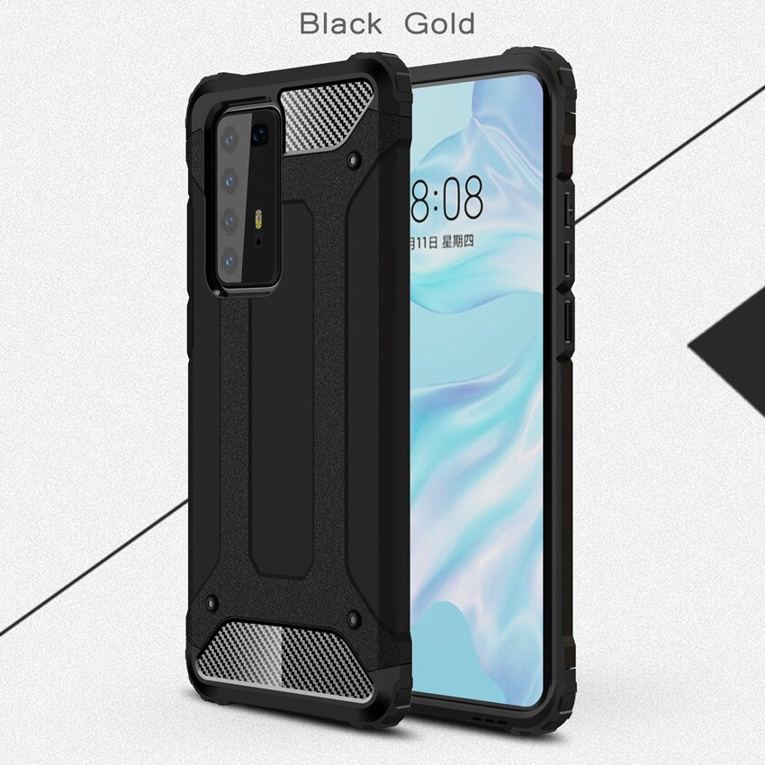 Case Huawei P40 #เคสฝาหลังเกราะป้องกัน ไฮบริด พลาสติก+TPU Heavy Duty Rugged Hybrid