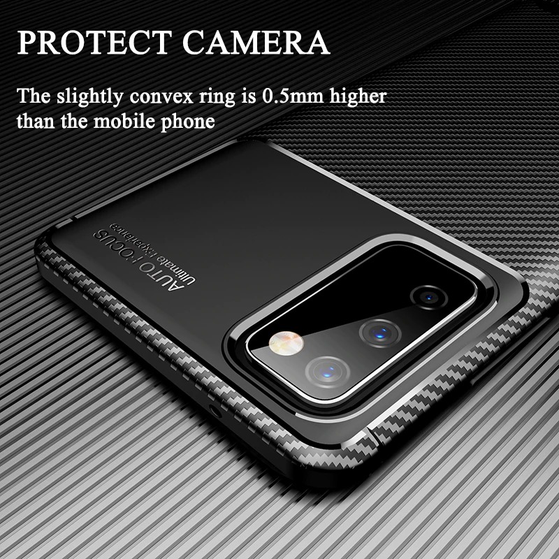 Case Samsung Galaxy S20 FE/S20 FE 5G #เคสฝาหลังนิ่ม Carbon Fiber Anti-drop TPU Protection