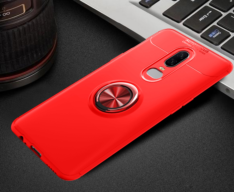 Case OnePlus 6 #เคสฝาหลัง TPU Finger Ring Kickstand (แผ่นโลหะแม่เหล็ก)