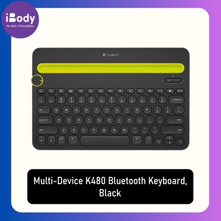 (Logitech®) Multi-Device K480 Bluetooth Keyboard, Black โลจิเทค คีย์บอร์ด บลูทูธ เชื่อมต่อได้หลายอุปกรณ์