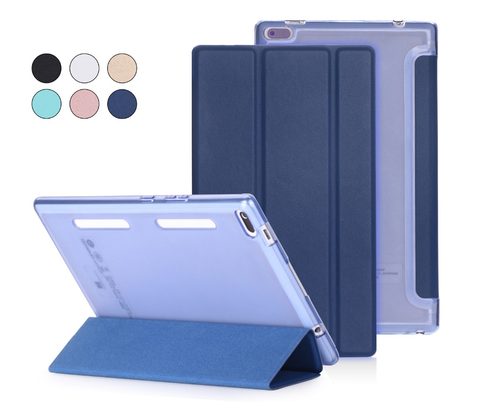 เคสแท็บเล็ต Lenovo TAB4 8 นิ้ว, TB-8504F, TB-8504N,#เคสฝาพับ PU Leather Tri-fold Stand