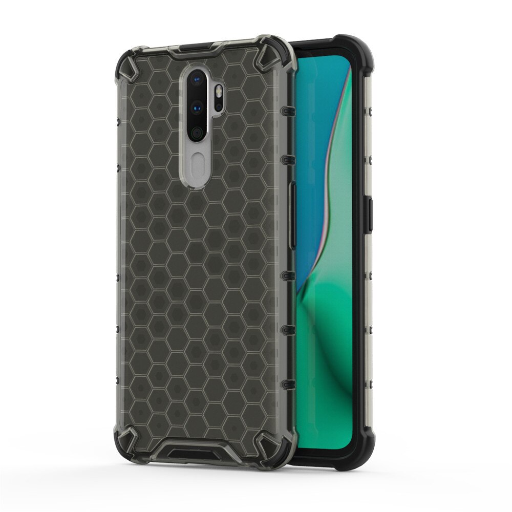 Case OPPO A9 (2020) / OPPO A5 (2020) #เคสฝาหลังกันกระแทก Honeycomb Shock Absorber TPU + PC + Silicone Hybrid