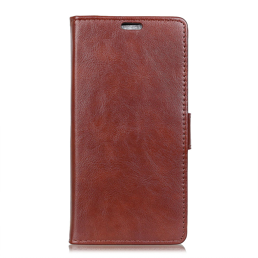 เคส Moto G6 Plus #เคสฝาพับหนัง PU ผิวหนังม้า Crazy Horse Grain Leather