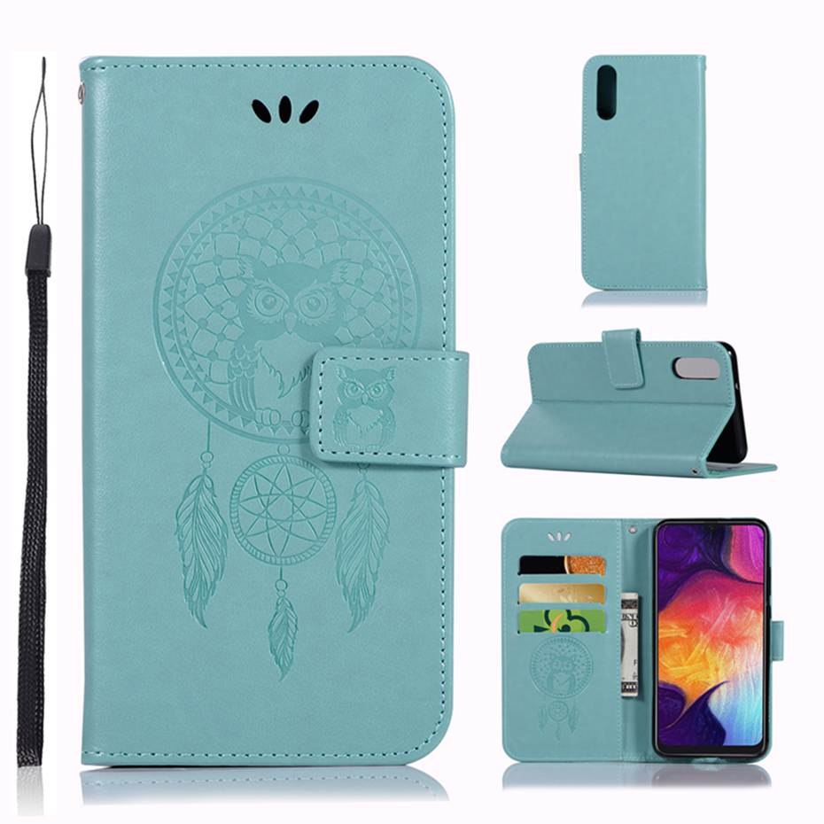 เคส Huawei Y9s #เคสฝาพับแบบกระเป๋าสตางค์ฝาพับหนัง PU ลายนกฮูก Imprint Owl Dream Catcher PU Leather
