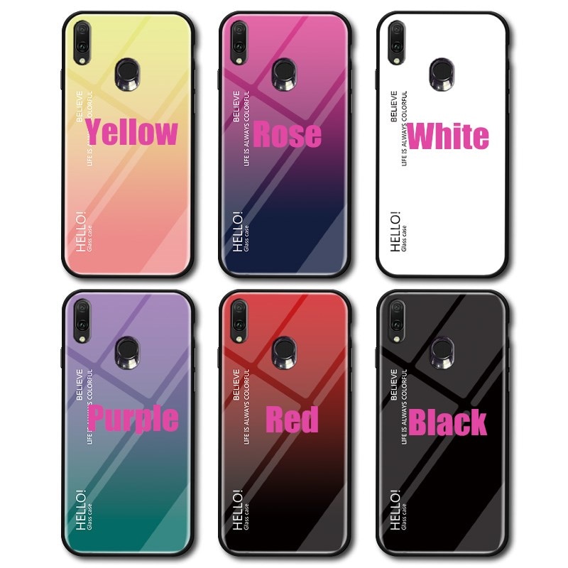 Case OPPO A9 2020 /A5 (2020) #เคสฝาหลัง Gradient Color Glass + PC + TPU Hybrid Case