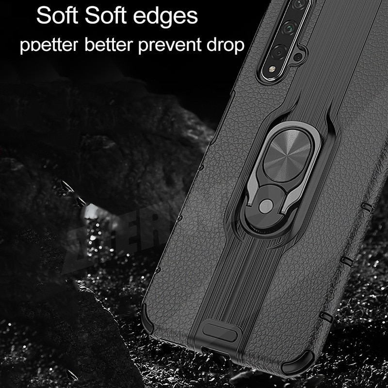 Case Huawei Nova 5T #เคสฝาหลังไฮบริดมีแหวนสวมนิ้ว Detachable Ring Holder Kickstand PC TPU Combo Case