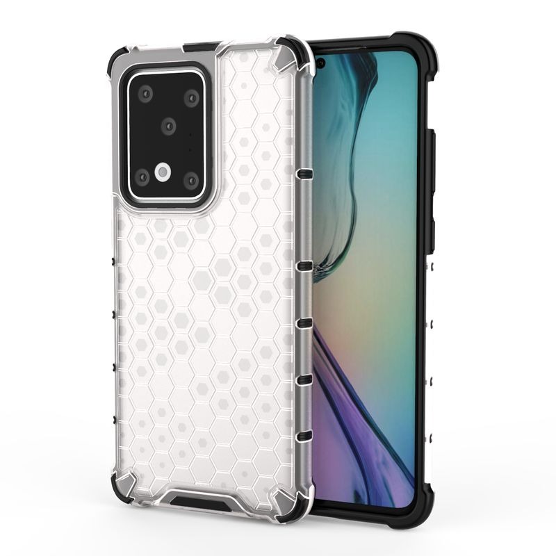 Case Samsung Galaxy S20 Ultra / S20 Ultra 5G #เคสฝาหลังกันกระแทก Honeycomb Shock Absorber TPU + PC + Silicone Hybrid