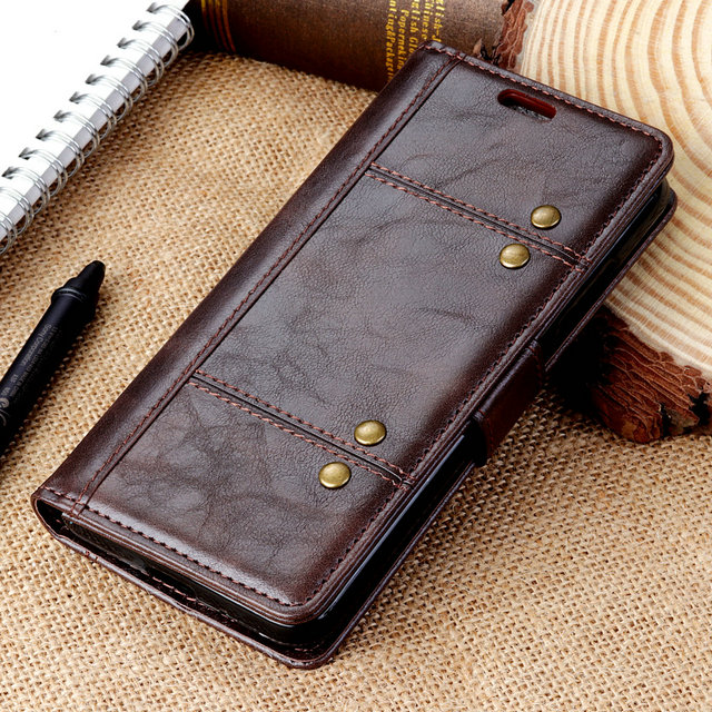 Case OPPO Reno 2F #เคสฝาพับหนัง PU การตกแต่งแบบริ้ว Rivet Decor Crazy Horse Texture