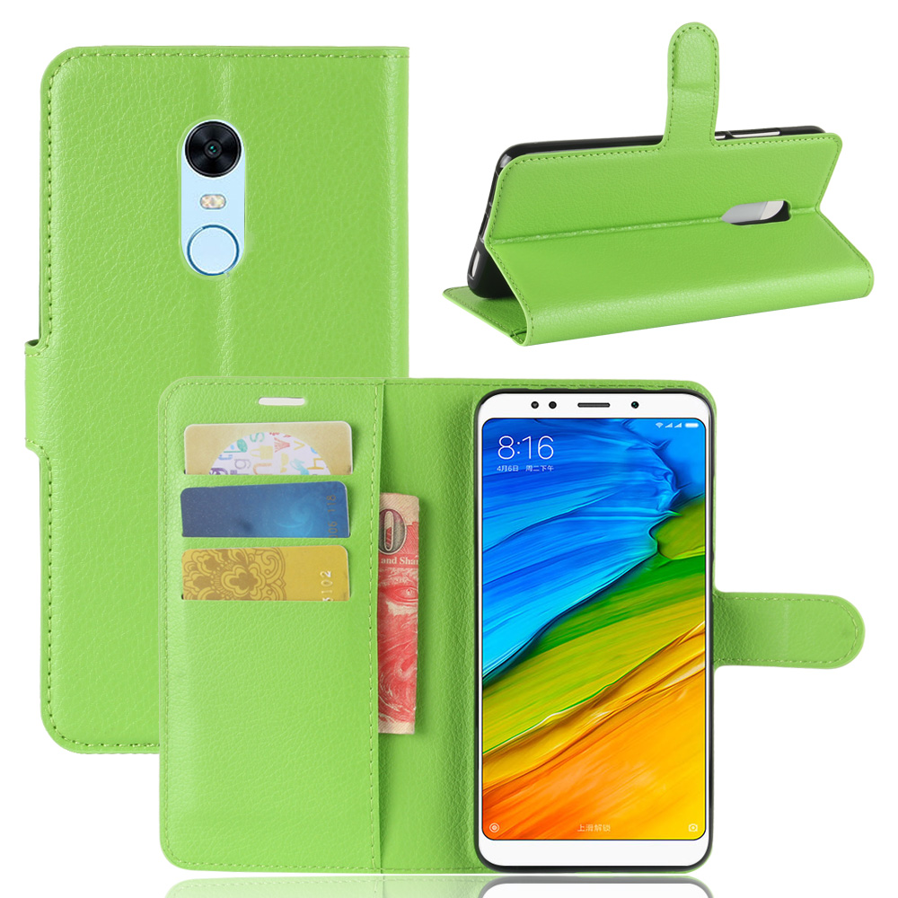 เคส Xiaomi Redmi 5 #เคสสไตล์กระเป๋าสตางค์หนัง PU ผิวลิ้นจี่สีสันสดใส