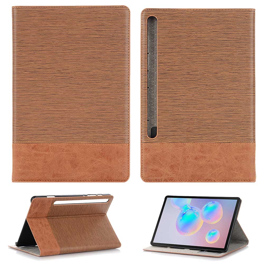 Case Samsung Galaxy Tab S6 T860 T865 #เคสฝาพับกระเป๋าสตางค์หนัง PU สมาร์ท 2 สี Bi-color Smart Stripe Leather Wallet