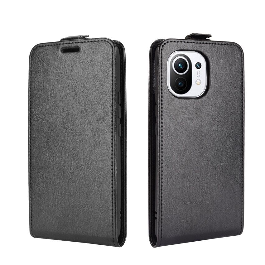 Case Xiaomi Mi 11 #เคสฝาพับหนัง PU Crazy Horse แนวตั้ง พร้อมช่องเสียบการ์ด