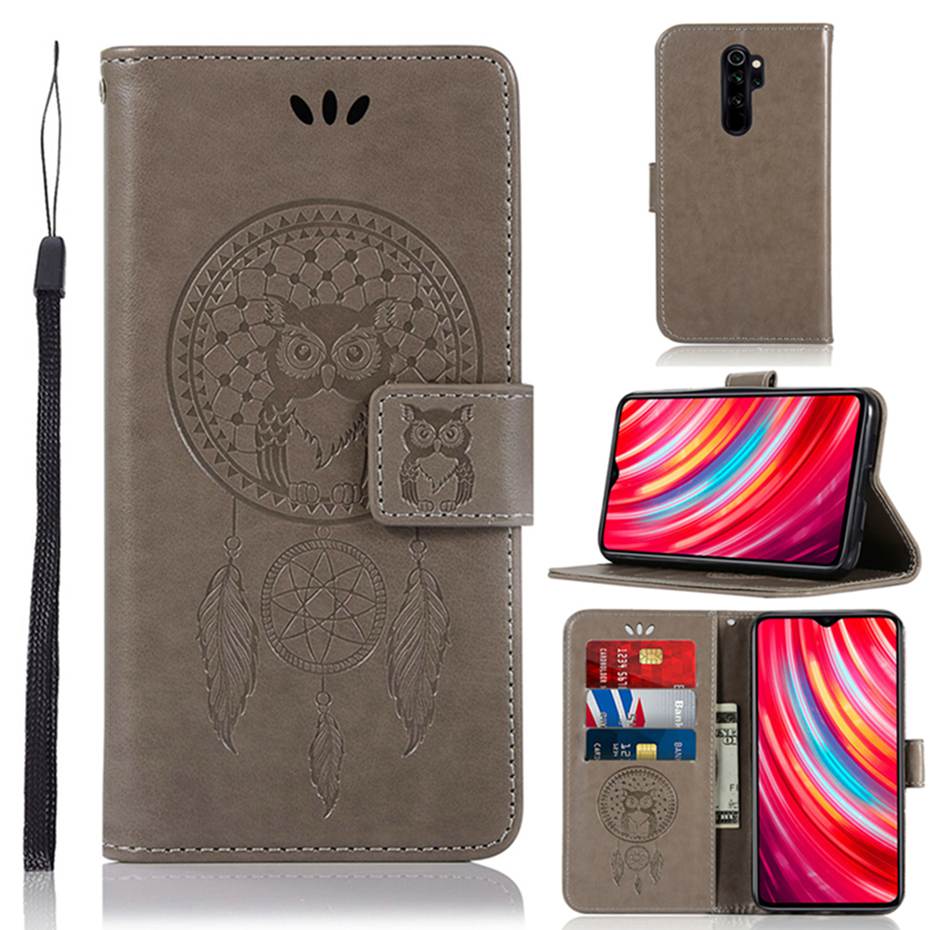 Case Xiaomi Redmi Note 8 Pro #เคสฝาพับแบบกระเป๋าสตางค์ฝาพับหนัง PU ลายนกฮูก Dream Catcher Owl