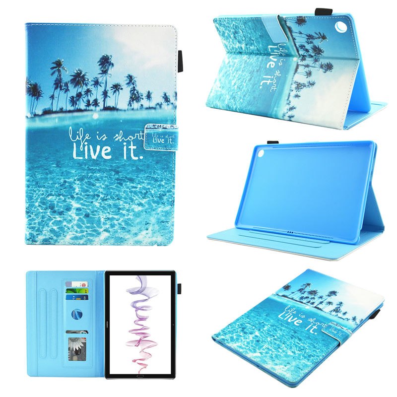 Case Huawei MediaPad M5 8.4 นิ้ว #เคสฝาพับหนัง PU พิมพ์ลาย Multifunction Pattern Printing Leather