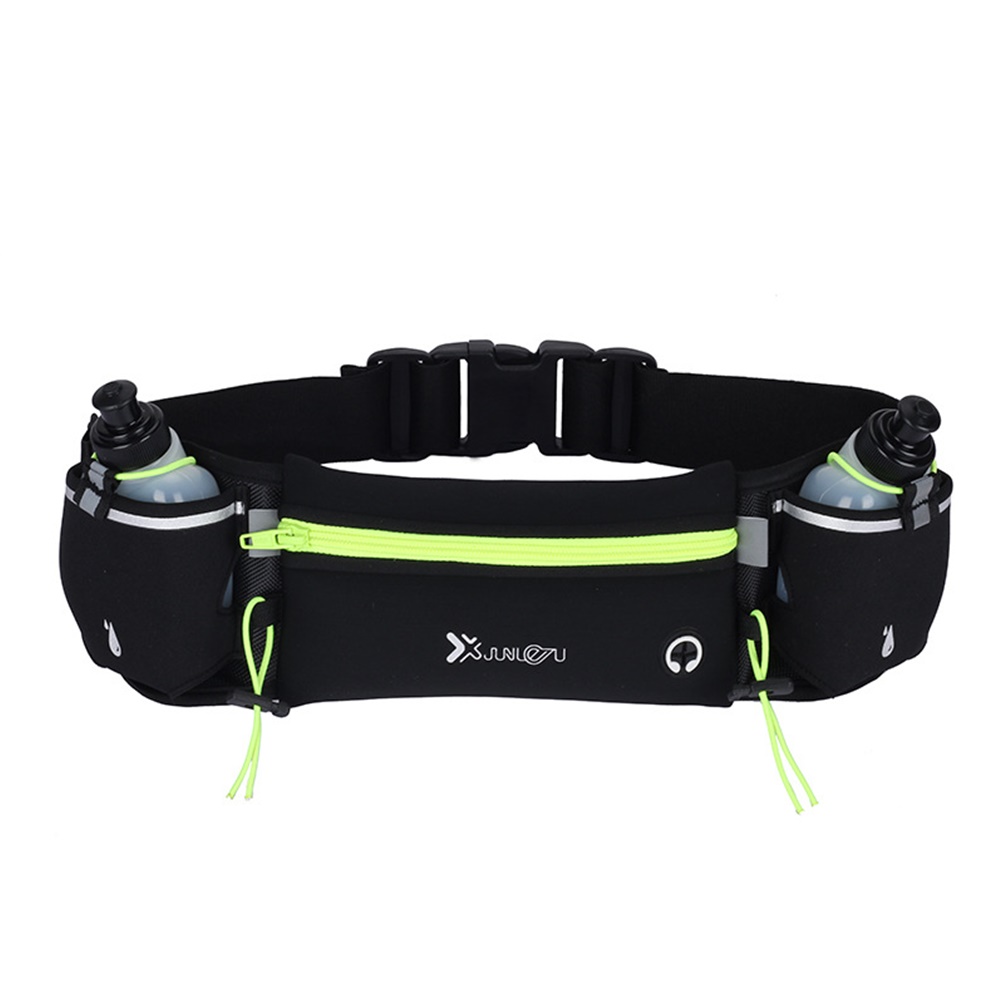 กระเป๋าคาดเอววิ่งออกกำลังกายใส่ขวดน้ำ 2 ขวด ติด BIB มีช่องเสียบหูฟัง (แถมฟรีขวดน้ำ 2 ขวดขนาด 175ML) (A27)