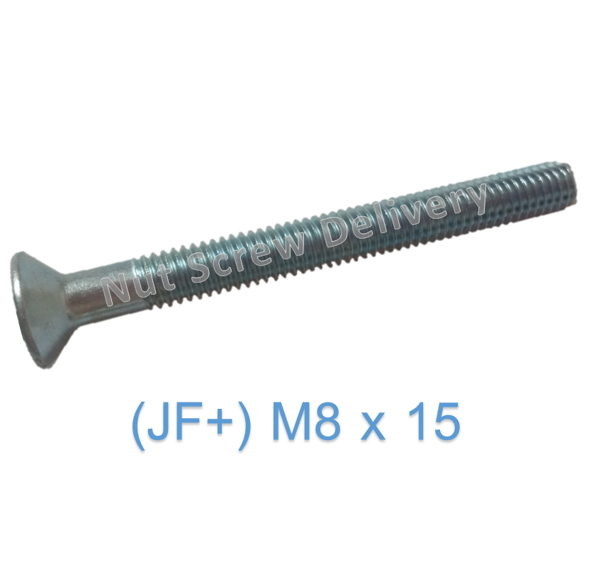 สกรูหัวเตเปอร์มิลขาว (JF) M8 x 15