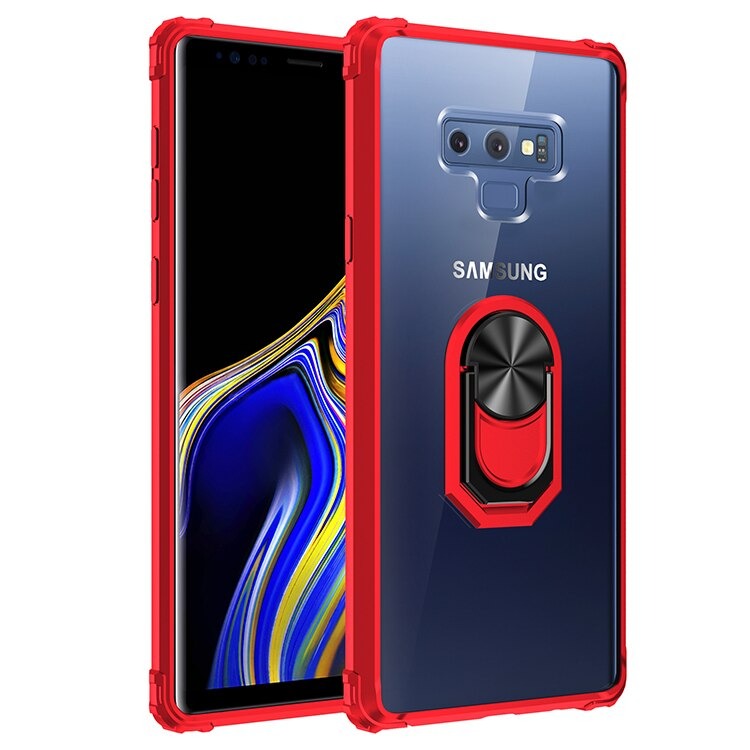 Case Samsung Galaxy Note 9 #เคสฝาหลังใสขอบทึบ +TPU Hybrid Case มีแหวนสวมนิ้วโลหะ
