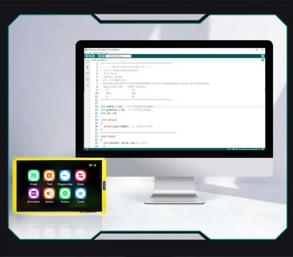 ESP32-S3 7 "สมาร์ทหน้าจอ 7.0 นิ้ว RGB LCD TFT โมดูลหน้าจอสัมผัสแบบ Capacitive 8M PSRAM 16M แฟลช ESP32-8048S070C