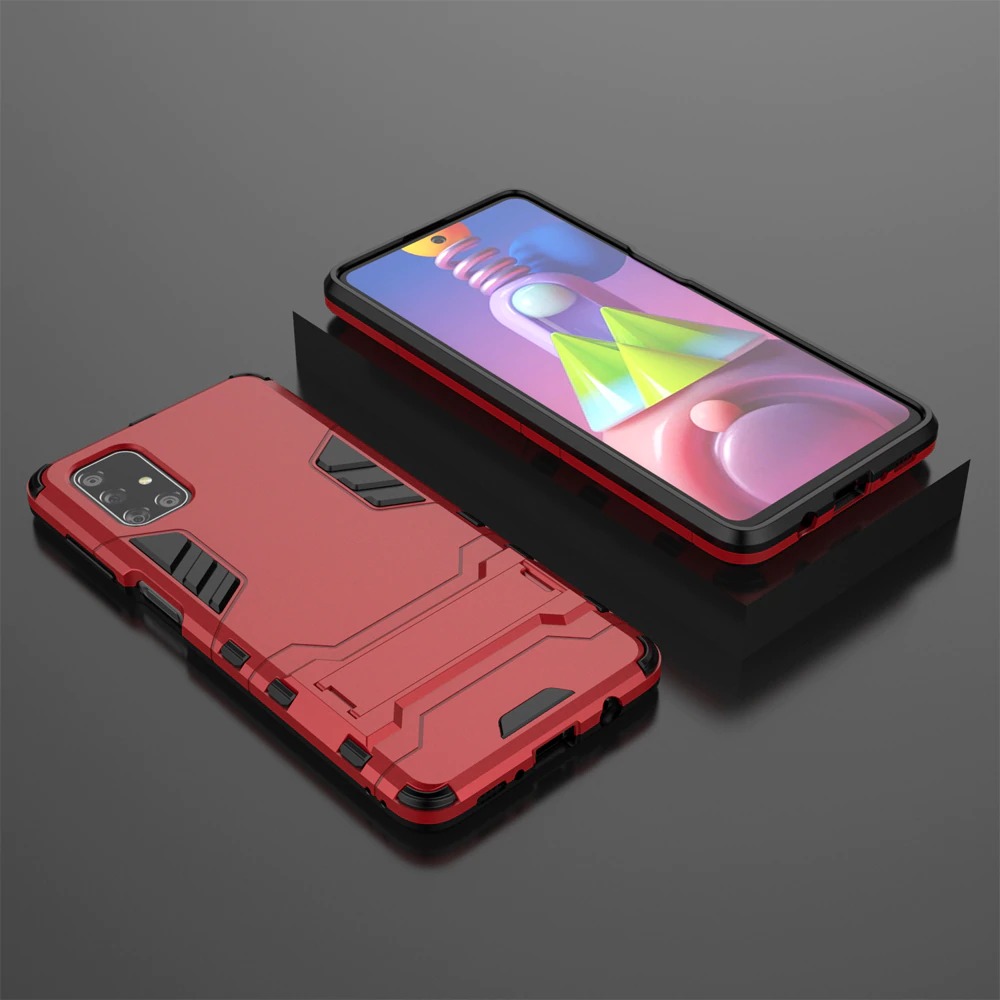 เคส Samsung Galaxy M51 #เคสฝาหลังพลาสติก ไฮบริด TPU + Kickstand