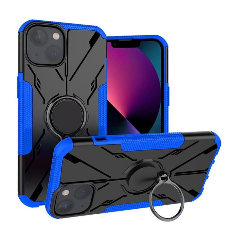Case iPhone 13 Pro Max #เคสฝาหลังกันลื่น Luxury Hybrid Armor Shockproof Phone Case Car Magnetic Ring Holder Stand Cover มีแหวนสวมนิ้ว