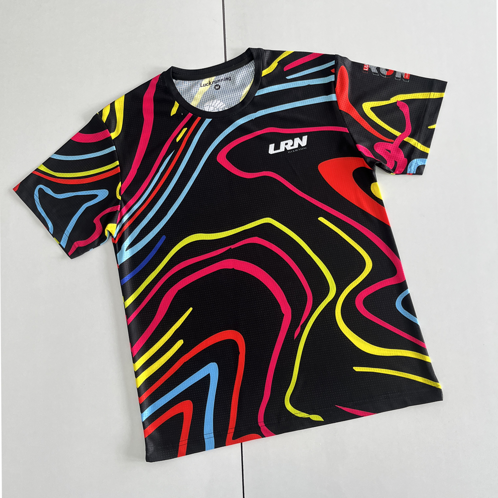 เสื้อวิ่งพิมพ์ลาย LRN เนื้อผ้า Micro square สำหรับวิ่งมาราธอน (MS01)