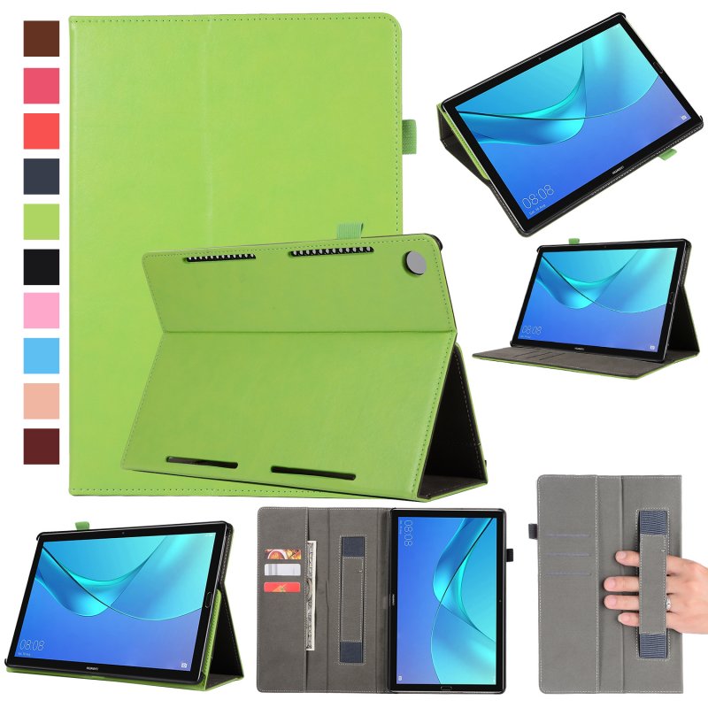 Case Huawei MediaPad M5 Pro 10.8 นิ้ว #เคสฝาพับหนัง PU มีที่สวมนิ้ว Wallet Stand Leather Cover Shell with Elastic Band