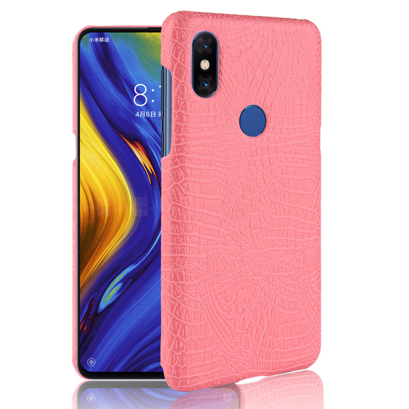 Case Xiaomi Mi Mix 3 #เคสฝาหลังพลาสติกแข็งเคลือบหนัง PU ลายผิวหนังจระเข้