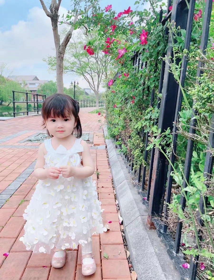 มินิเดรสฟรุ้งฟริ้งดอกผีเสื้อ สำหรับน้อง6เดือนถึง4ขวบ