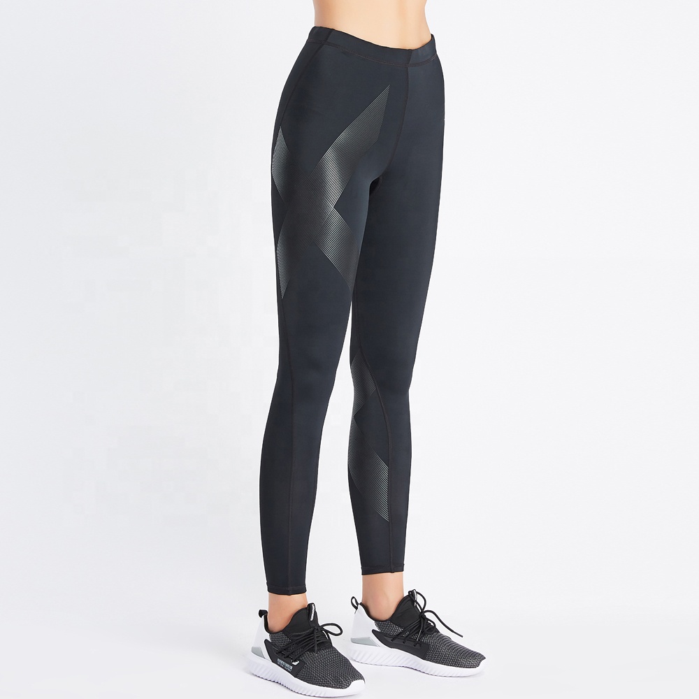 กางเกงวิ่งรัดกล้ามเนื้อผู้หญิง สำหรับวิ่ง เล่นโยคะ รุ่นขายาว EVS Women Compression Tights Move White/Red/Black(G09)